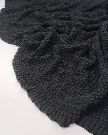 Siyah Bürümcüklü Waffel Jarse Kumaş Elbiselik & Bluzluk En: 120cm