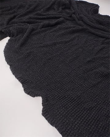 Siyah Bürümcüklü Waffel Jarse Kumaş Elbiselik & Bluzluk En: 120cm