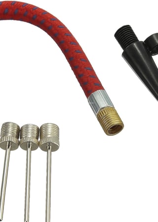 Busstier 5'li Pompa İğne Seti, Top Şişirme Ucu, Esnek Hortum Adaptörlü, Futbol Basketbol Voleybol Topu Pompa İğneleri, Yatak Bot Balon Bisiklet Şişirme Aparatı, Dayanıklı Metal İğne ve Plastik Uç
