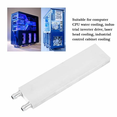 Alüminyum su soğutma bloku, alüminyum alaşım soğutucu, soğutma sıvısı soğutucu, vakum alüminyum lehim, su soğutmalı blok, bilgisayar CPU su soğutma için (40 x 200 mm)