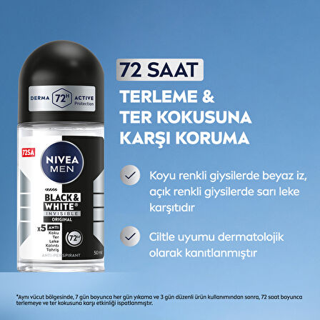 NIVEA MEN Black & White Invisible Original Roll-on 50 ml