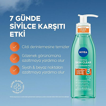 NIVEA Derma Skin Clear Sivilce Karşıtı Yüz Temizleme Jeli 150ml X 2 ADET
