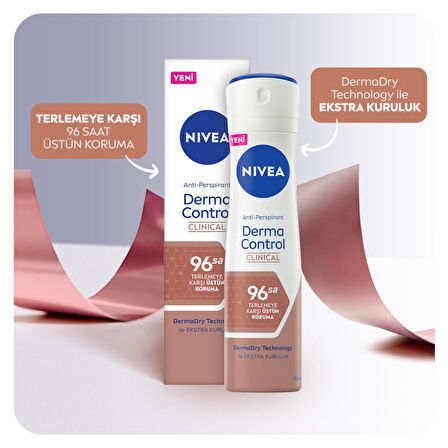 NIVEA Derma Control Clinical Kadın Sprey 150ml X 2 ADET