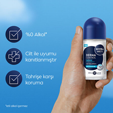 NIVEA Derma Control Defend Erkek Roll-On 50 ml X 2 ADET