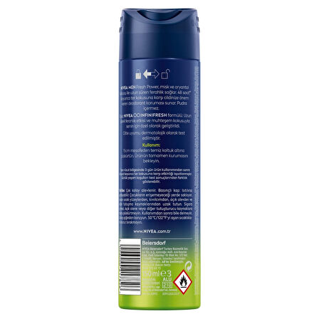 NIVEA MEN Fresh Power Sprey 150 ml X 2 ADET