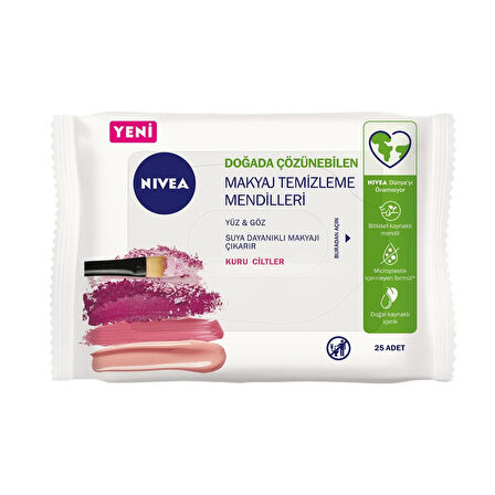 NIVEA Makyaj Temizleme Mendilleri Kuru Ciltler 25 Adet X 3 ADET