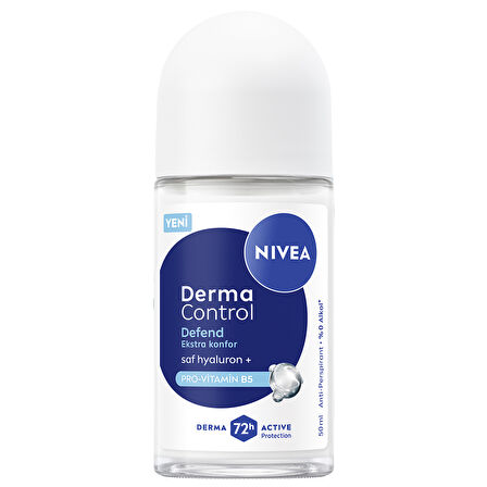 NIVEA Derma Control Defend Kadın Roll-on Deodorant Tahriş Karşıtı 50 ml X 4 ADET