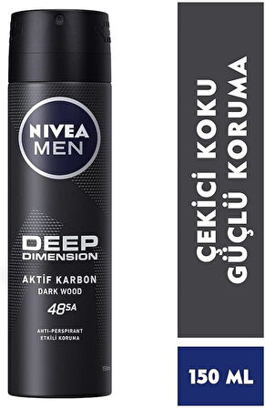 NIVEA MEN Deep Dimension Sprey 150 ml X 4 ADET
