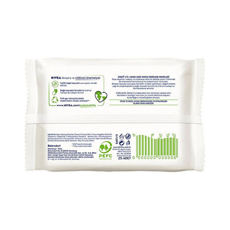 NIVEA Makyaj Temizleme Mendilleri Kuru Ciltler 25 Adet X 5 ADET