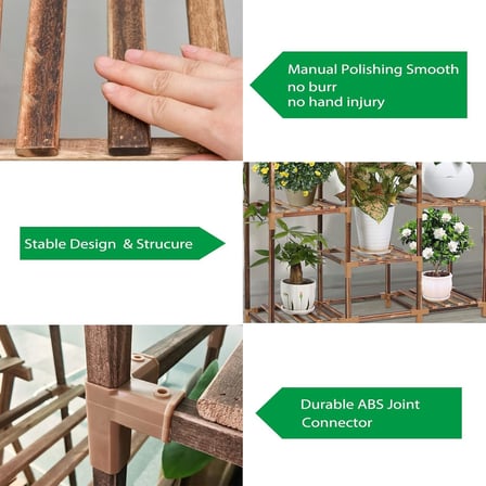 Ahşap Bitki Standı – 7 Katlı Çiçek Rafı, Yüksek Sıcaklıkta Karbonize Edilmiş Dayanıklı Ahşap, Balkon, Salon ve Bahçe Dekoru İçin Çok Katlı Saksılık, Dekorasyon DIY