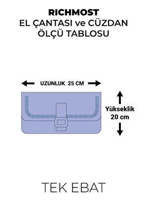 Zincirli ve Yedek Askılı Kadın El ve Omuz Çantası Şık Cüzdan Siyah