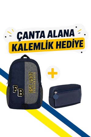 FENERBAHÇE PELÜŞ LOGOLU ÇANTA VE ÇİFT GÖZLÜ KALEMLİK HEDİYELİ