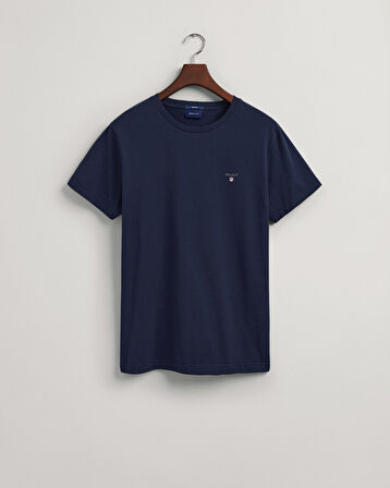 GANT Erkek Lacivert Regular Fit Bisiklet Yaka T-Shirt