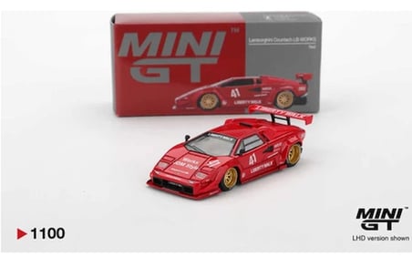 Mini Gt 1100 1/64 Lamborghini Countach Lb-Works Red