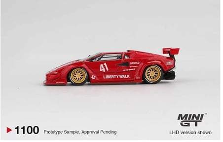 Mini Gt 1100 1/64 Lamborghini Countach Lb-Works Red