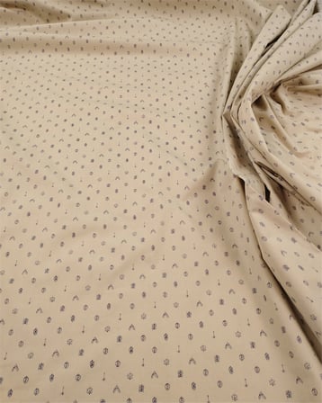 Bej Üzeri Minik Koyu Lacivert Desenli Pamuk Poplin Kumaş Gömleklik & Elbiselik En: 145cm