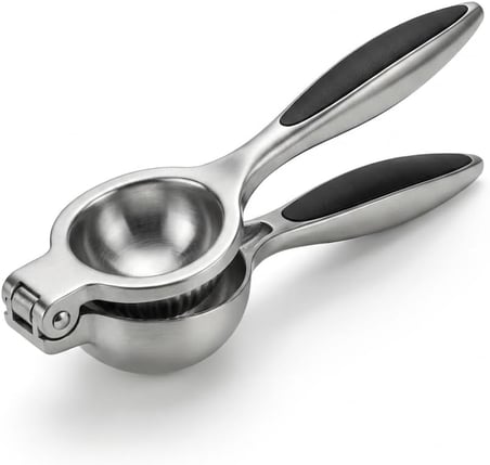 Deconox Profesyonel Paslanmaz Çelik Limon Sıkacağı, Manuel Narenciye ve Limon Presi, Ergonomik Kollu, Kolay Yıkanabilir, Büyük Boy (24 cm) Mat Doku
