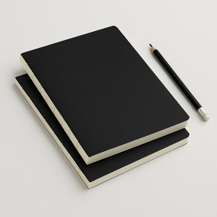 Özel Tasarım Siyah Kraft Kapaklı A4 Defter - 180 Derece Açılabilir, Sırtı Dikişli,%100 El İşçiliği, Ofis, Okul, Günlük Kullanım İçin İdeal Defter (Noktalı)