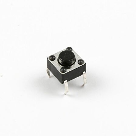 4 Pinli Push Buton - Siyah (6x6x5 mm)