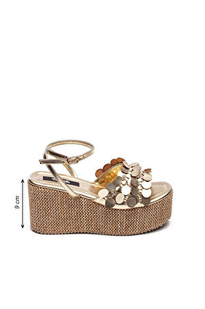 Kadın Hasır Taban Yüksek Platform Topuklu Eva Sandalet 2325