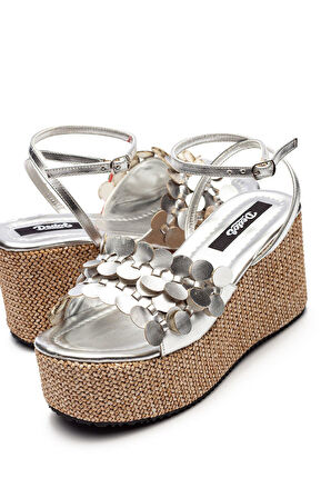 Kadın Hasır Taban Yüksek Platform Topuklu Eva Sandalet 2325