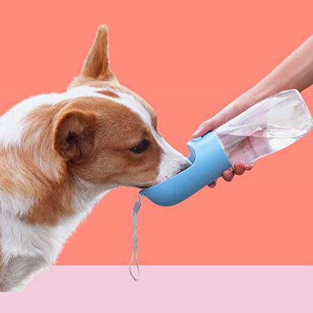 Evyora® 450 ml Taşınabilir Butonlu Evcil Hayvan Suluğu