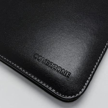 Premium Suni Deri Sekreterlik – Mandallı Evrak Tutucu, Tablet Bölmeli Organizer, Çok Gözlü Evrak Dosyası (Hesap Makinesiz Model), Fermuarlı (32.5 × 25 cm), Siyah