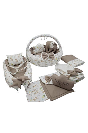 Geyik Tasarım Lüx Babynest Oyun Minderi 10 Parça Set
