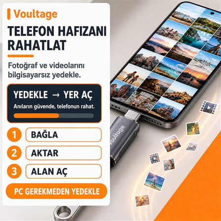Type-C to USB-A Dönüştürücü - USB 3.0 OTG Adaptör, 5 Gbps Yüksek Hızlı Veri Aktarımı, MacBook, Samsung Galaxy, Iphone 15/16/17, Laptop ve Akıllı Telefonlar İçin Tak Çalıştır Çevirici