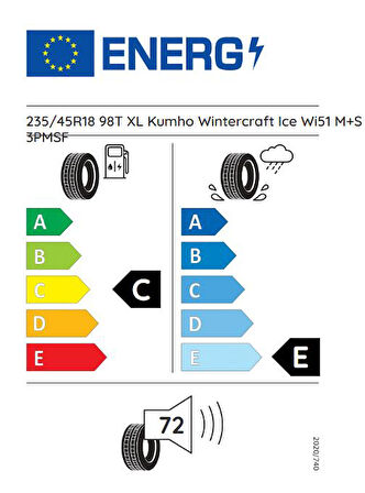 235/45R18 98T XL WINTERCRAFT WI51 KUMHO