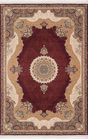 Artemis Halı Sılk 05211B Krem-bordo Halı