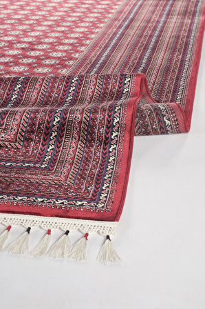 Apex Halı Bruj Bambu Viscon Halı 8751BU Bordo