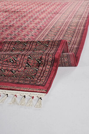 Apex Halı Bruj Bambu Viscon Halı 8751BU Bordo