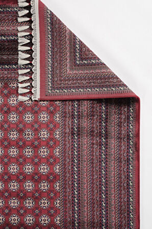 Apex Halı Bruj Bambu Viscon Halı 8751BU Bordo