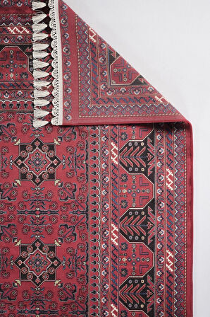 Apex Halı Bruj Bambu Viscon Halı 8731BU Bordo