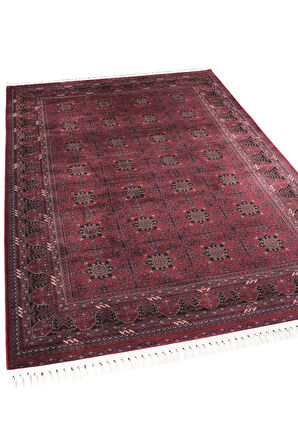 Apex Halı Bruj Bambu Viscon Halı 8731BU Bordo