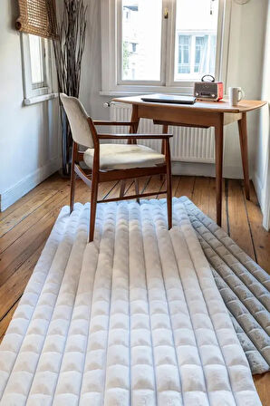 Apex Halı Diamante Peluş Halı 7001 Beyaz