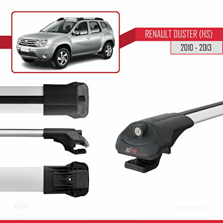Renault Duster (HS) Pre-Facelift 2010-2013 Arası ile Uyumlu ACE-1 Ara Atkı Tavan Barı Gri 2 Adet