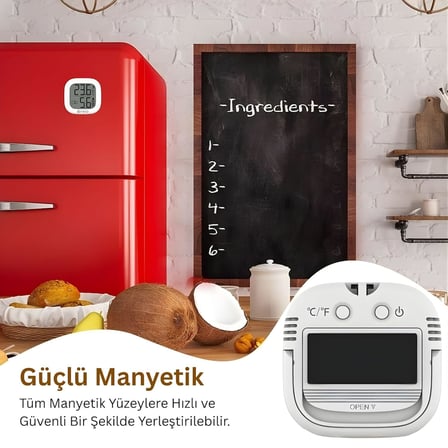 NPT35B Dijital İç Mekan Termometresi ve Nem Ölçer, Renkli Konfor Göstergeli, Beyaz