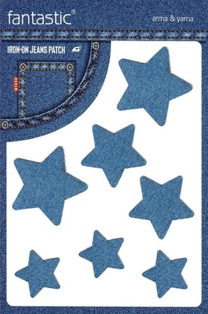 Ütü Ile Yapışan Kot Arma Patch Kot Yaması, Denim Jeans Onarım &amp; Dekoratif amaçlı Yıldız (Açık Mavi)