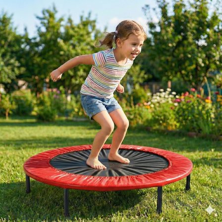 Trambolin 102 cm 40" Yuvarlak Stabil Çelik Çerçeve 22 cm Yükseklik Çocuk ve Yetişkin için Taşınabilir Profesyonel Fitness Egzersiz Trampolini
