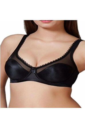 1640 Siyah Renk Balenli Desteksiz Toparlayıcı Küçültücü Sütyen