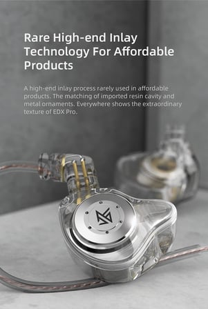 EDXPro KZ EDX kulak içi monitör, HiFi stereo sahne/stüdyo IEM gürültü yalıtımlı spor kulaklık/kulaklık/kulaklık/müzisyen odyofili için çıkarılabilir kablolu (mikrofonsuz, yarı saydam siyah)