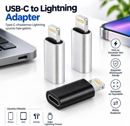 MODDESTORE İphone İle Uyumlu Type-C Şarj Otg Çevirici Adaptör USB-C Dönüştürücü Adaptör Aparatı ZR351