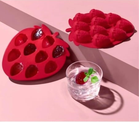 Çilek Şekilli Silikon Kalıp – Çikolata, Buz, Şeker ve Jelly Kalıbı | Yapışmaz, Esnek, Gıda Sınıfı Silikon