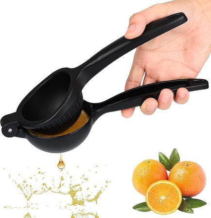 Döküm Limon Sıkacağı Limon Presi Büyük Boy 24cm, Siyah Metal Limon Sıkacağı, Döküm Naranciye Sıkacağı