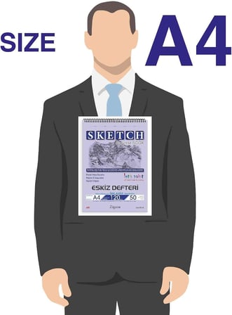 Zigana A4 Spiralli Eskiz Defteri – 50 Yaprak, 120 gr Çizim Bloknotu, Sanat Defteri