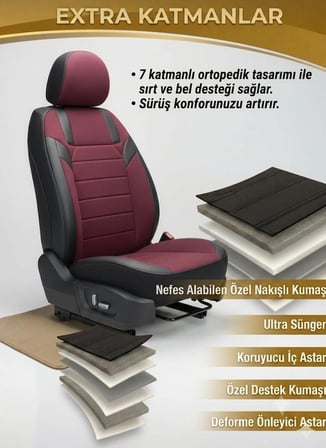 Monza Bordo Serisi Nissan Qashqai Koltuk Kılıfı TAM SET