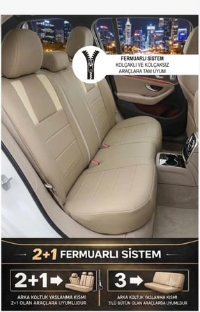 Monza Bej Serisi Honda Civic FB7 Koltuk Kılıfı TAM SET