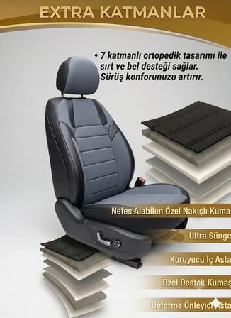 Monza Füme Serisi Ford Puma Koltuk Kılıfı TAM SET